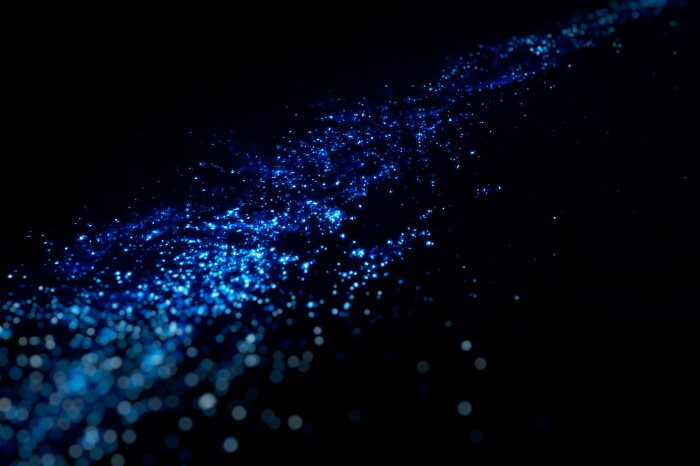 Bioluminescent glow in water