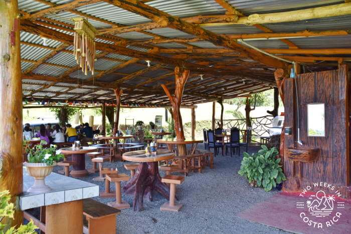 Covered rancho area of restaurant