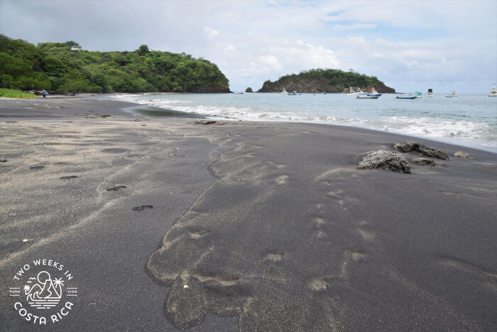 Black sand mixes with white