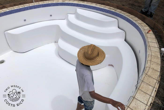 building fiberglass pool