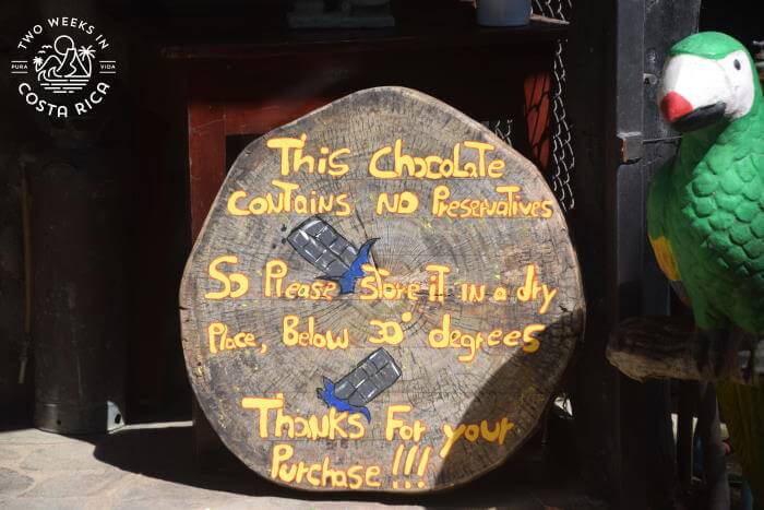 Sign for Chocolate without Preservatives