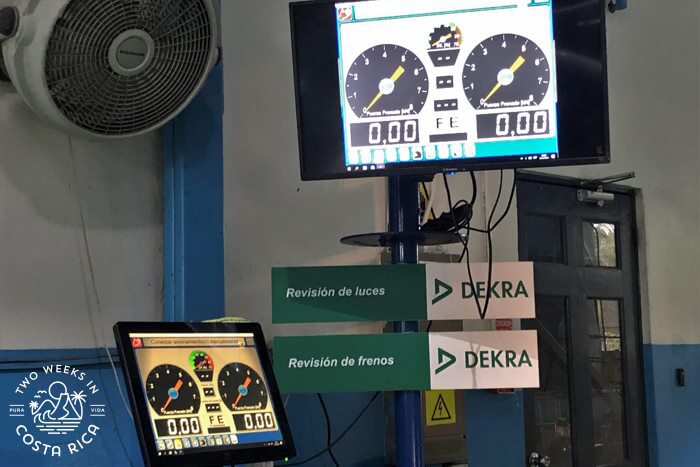 Computer monitor showing testing gauges