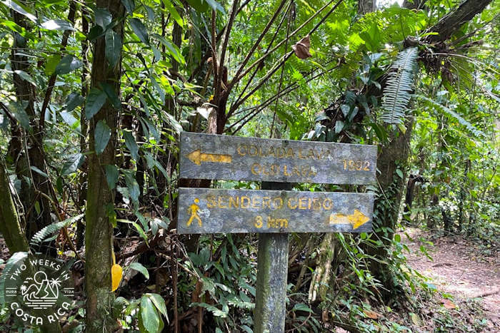 Trail Sign Arenal Volcano National Park