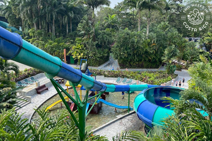 Aerial view waterslide